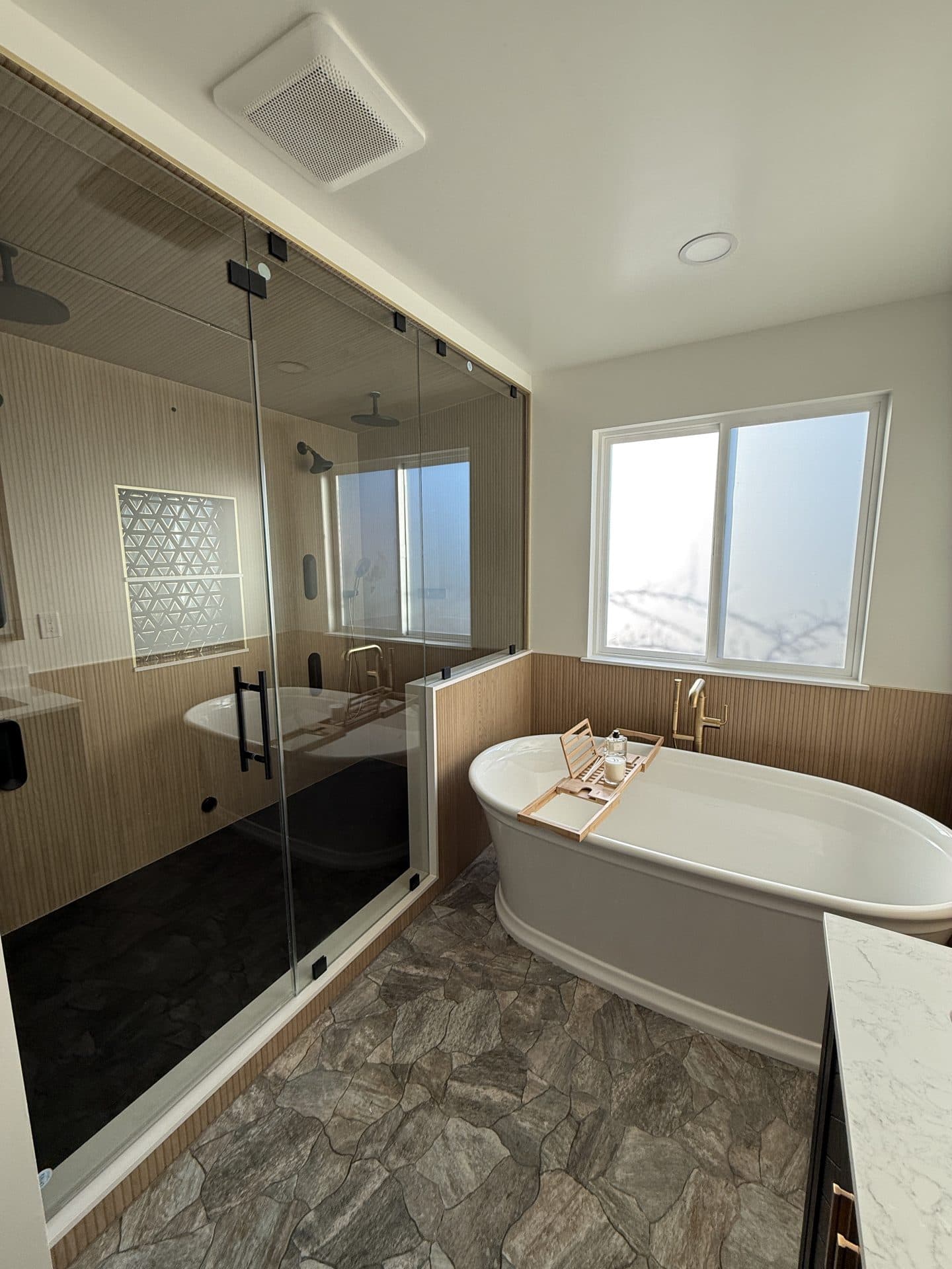 Bathroom remodel construction in progress by Future Generation Construction