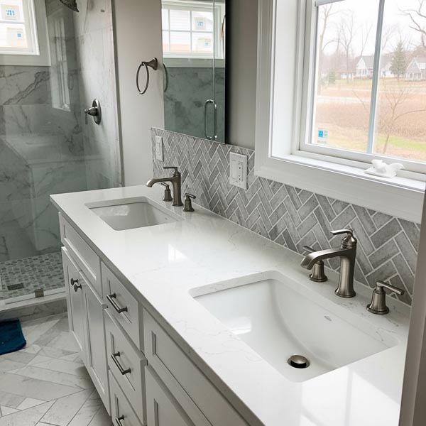 Double Vanities installation - Future Generation Construction