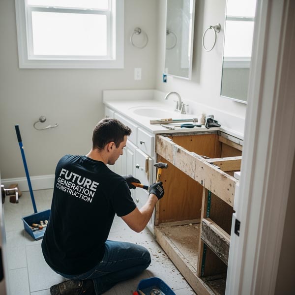 Future Generation Construction’s Vanity Installation Process Step 2