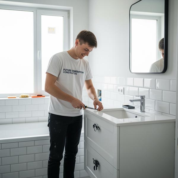 Future Generation Construction’s Vanity Installation Process Step 3