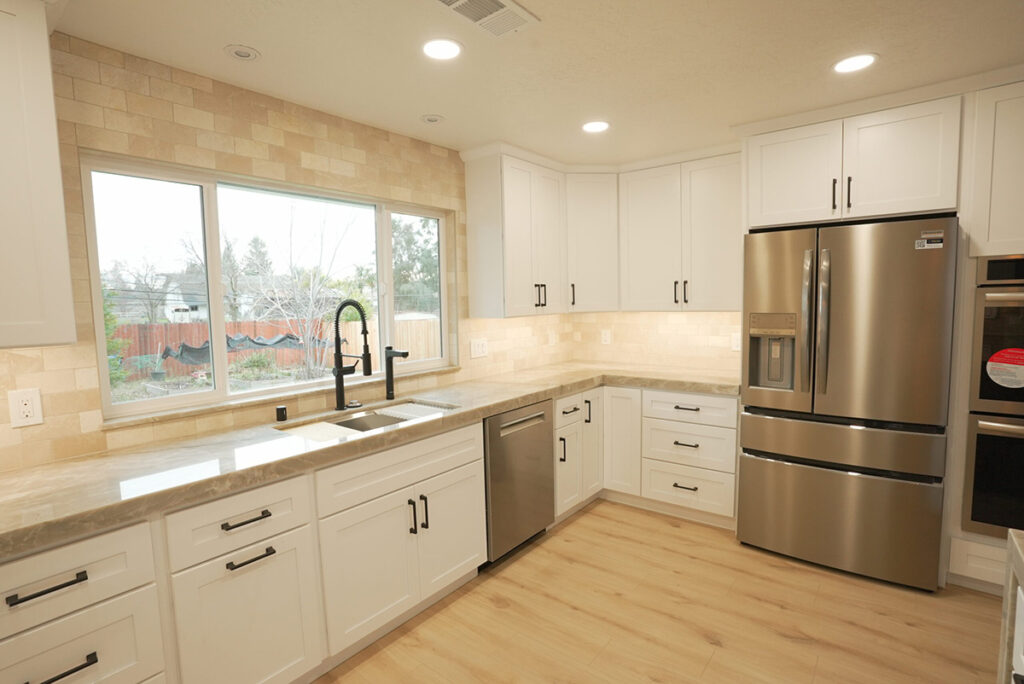 Kitchen Sink - Appliances - New Counter Top - and Flooring Installed By Future Generation Construction